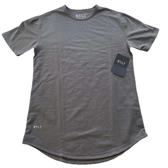 BYLT Basics Other - Bylt Premium Basics Shirt Mens Small Gray Drop Cut Short Sleeve Lux Blend NWT